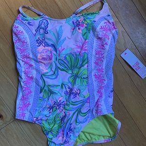 Lilly Pulitzer mermaid in the shade swimsuit